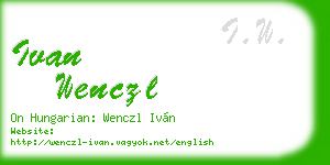 ivan wenczl business card