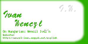 ivan wenczl business card